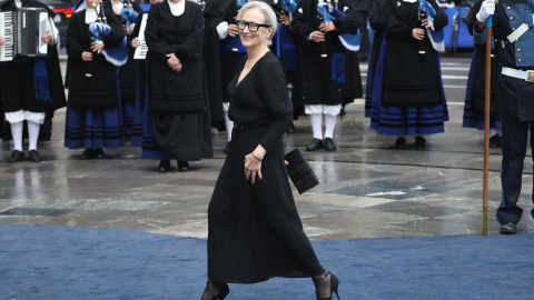 La actriz Meryl Streep, a su llegada a la entrega de los Premios Princesa de Asturias, a 20 de octubre de 2023.