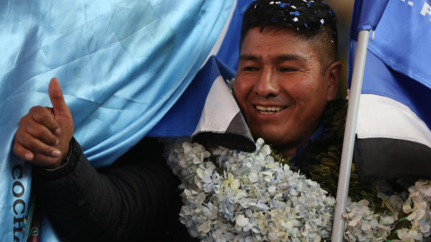 El nuevo presidente del MAS, Grover Garcia, durante su elección en el décimo congreso del partido