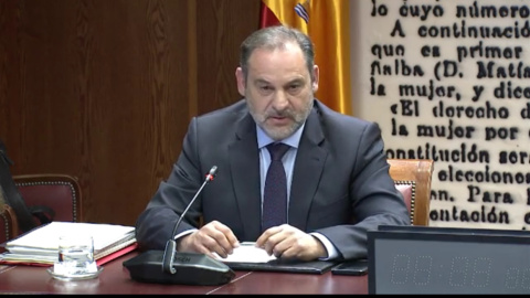 El exministro José Luis Ábalos, en el Senado