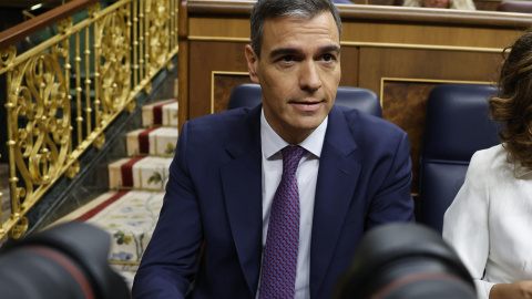 Pedro Sánchez en el pleno del Congreso, a 22 de mayo de 2024.