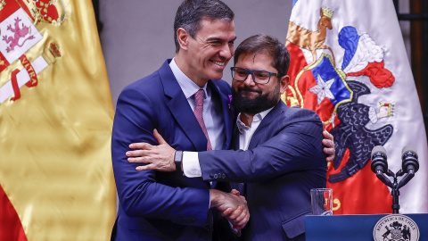 El Presidente Gabriel Boric y el Presidente del Gobierno de España, Pedro Sánchez en una imagen de archivo.