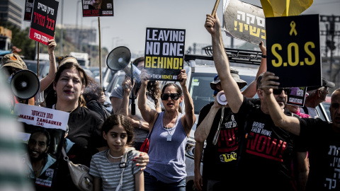 27 de junio de 2024. Manifestaciones en contra de las decisiones del Gobierno israelí el 27 de junio en Tel-Aviv.