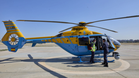 Imagen de un helicóptero Pegasus de la DGT en Cuatro Vientos (Madrid) a 28 de julio de 2021