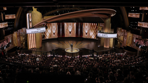 El actor Jimmy Kimmel, durante su intervención en la apertura de la ceremonia de los 95 Premios Oscar, en Hollywood. REUTERS/Carlos Barria