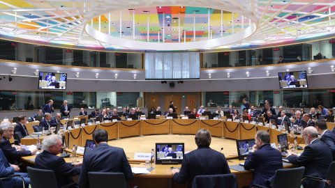 Reunión de los ministros de Asuntos Exteriores y Defensa europeos en Bruselas, a 20 de marzo de 2023.