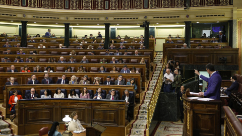 El presidente del Gobierno, Pedro Sánchez, interviene en el debate de la moción de censura de Vox