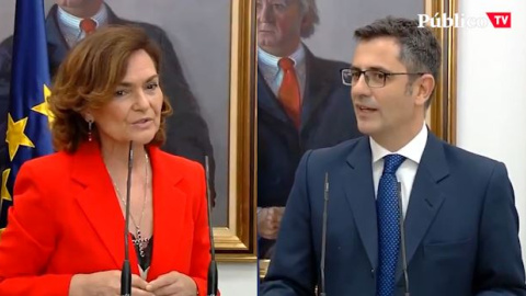 Carmen Calvo, sobre el traspaso de cartera a FÃ©lix BolaÃ±os: "Es el mÃ¡s amoroso de la historia de la polÃ­tica espaÃ±ola"