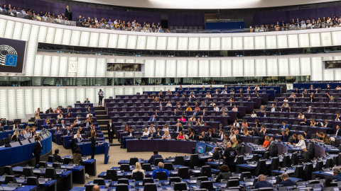 Imagen de una sesión plenaria del Parlamento Europeo, a 13 de septiembre de 2022.