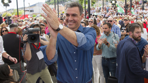 11/06/2022.- Acto público de campaña electoral del secretario general del PSOE y presidente del Gobierno Pedro Sánchez, junto al candidato a la presidencia de la Junta de Andalucía Juan Espadas (no visible en la foto), de cara a las eleccio