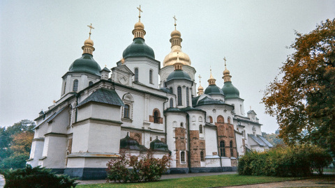 Foto tomada en octubre de 1975 en Kiev de la catedral medieval de Santa Sofía.