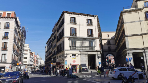 Lugar donde estuvo la Puerta de Guadalajara, junto a la Plaza Mayor, en Madrid.