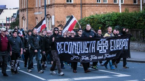 Manifestació neonazi a Jena (Alemanya), el 20 d'abril de 2016, dia de l'aniversari de Hitler.