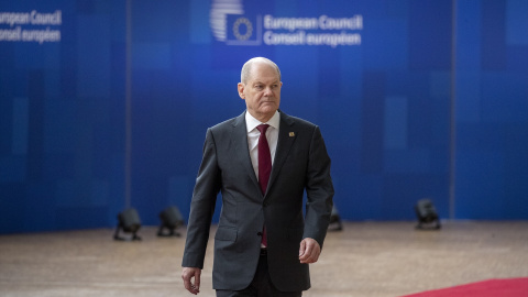 25/03/2023. Olaf Scholz a su llegada al Consejo de Europa, a 24 de marzo de 2023, en Bruselas.