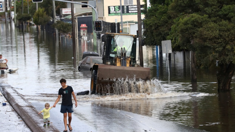 09/03/2022. Vista de las inundaciones en Lismore, Nueva Gales del sur, una de las zonas más afectadas por el temporal, a 02/03/2022.