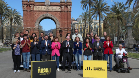 26/03/2023 - Els integrants de la candidatura d'ERC a Barcelona, que lidera Ernest Maragall.