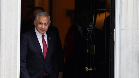 El primer ministro israelí, Benjamín Netanyahu, durante una visita en Reino Unido, a 24 de marzo de 2023.