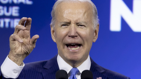 El presidente de los Estados Unidos, Joe Biden, pronuncia un discurso durante el Congreso de la Liga Nacional de Ciudades en Washington, DC, a 14 de marzo de 2022.