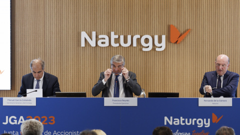 El presidente de Naturgy, Francisco Reynés, durante la junta accionistas de la energética, en Madrid. — Sergio Perez / EFE