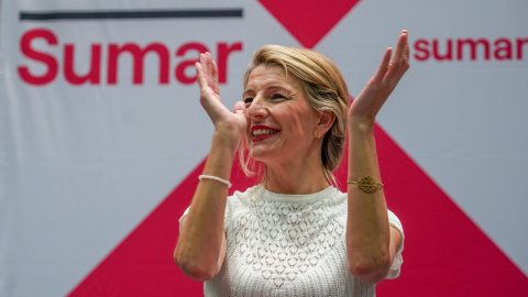 19/03/2023 La ministra de Trabajo, Yolanda Díaz, durante un acto de escucha de su proyecto Sumar en Andalucía