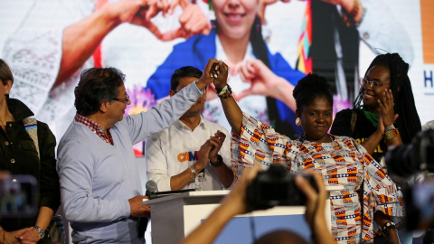 13/03/2022 Gustavo Petro celebra junto a Francia Márquez la victoria del Pacto Histórico en las elecciones de Colombia