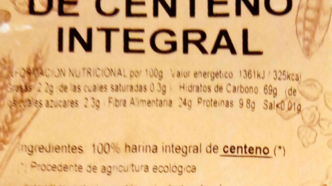 Imagen de la harina de centeno de Biográ contaminada.