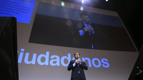 El presidente de Ciudadanos, Albert Rivera, durante la presentación de su programa económico. EFE/Zipi