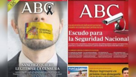 Críticas al diario 'ABC' por reprobar en su portada la "censura de Sánchez", pero abrazar la Ley Mordaza