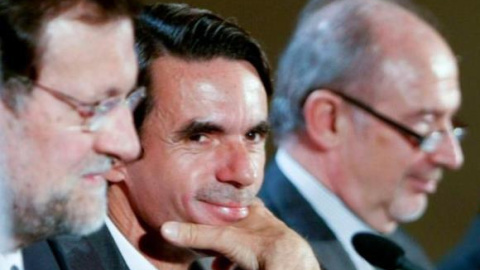 Mariano Rajoy, José María Aznar y Rodrigo Rato, en una foto de archivo. / EFE