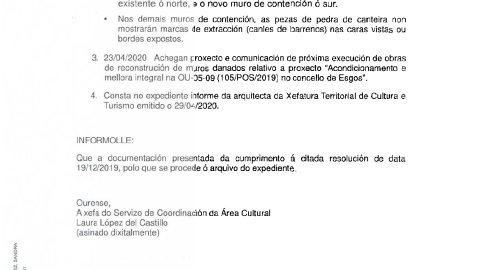 22/3/22 Hoja final del documento final de la autorización, don membretes duplicados (arriba a la izquierda) y dos firmas de personas distintas