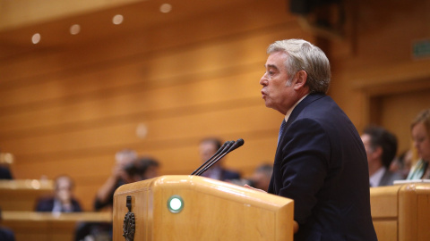 El portavoz del Grupo Popular en el Senado, José Manuel Barreiro, en el Pleno de la Cámara Alta sobre el artículo 155 de la Constitución. E.P.