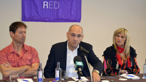 El juez Elpidio José Silva durante la rueda de prensa que ha ofrecido en Vigo como líder del Movimiento Red. EFE/Salvador Sas