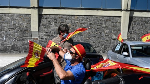 Manifestación de Vox en A Coruña (Galicia) para pedir la dimisión del Gobierno por su gestión de la pandemia. / EuropaPress