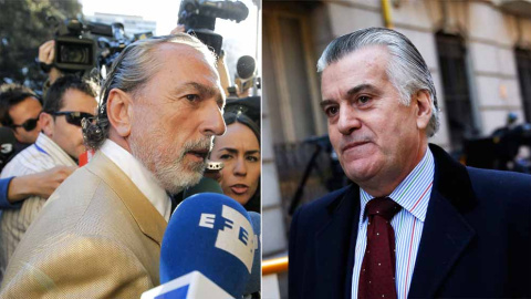 El cabecilla de la trama Gürtel, Francisco Correa, y el extesorero del PP, Luis Bárcenas. EFE/REUTERS