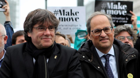 Puigdemont y Torra, hace unos días en Bruselas. EFE/Ana Belinchón