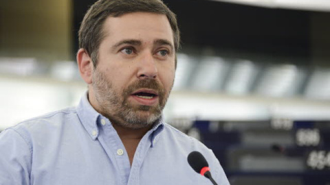 Javier Couso, durante una de sus intervenciones en el Europarlamento. - Fotografía cedida por el Parlamento Europeo