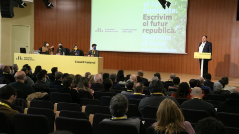 Una panoràmica del Consell Nacional d'ERC durant la intervenció de Junqueras.