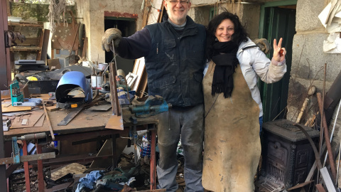 La pintora y fotógrafa Yolanda Lalonso y el escultor Leandro Alonso