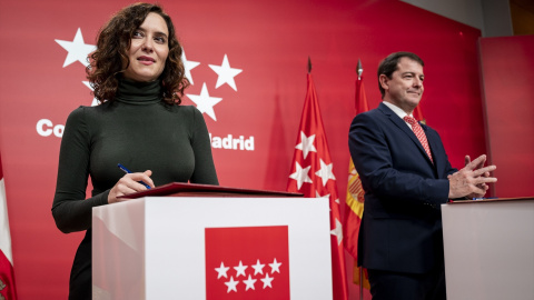 12/04/2023. Isabel Díaz Ayuso junto a Alfonso Fernández Mañueco, a 25 de noviembre de 2022, en Madrid.