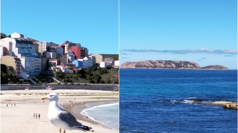 Desde la playa de Malpica se ven a lo lejos las islas Sisargas. / HENRIQUE MARIÑO