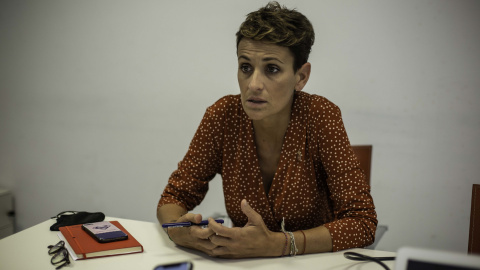 María Chivite, presidenta del Gobierno de Navarra, durante su entrevista con 'Público'. JAIRO VARGAS