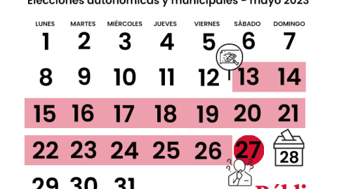 Calendario de las elecciones autonómicas y municipales de 2023