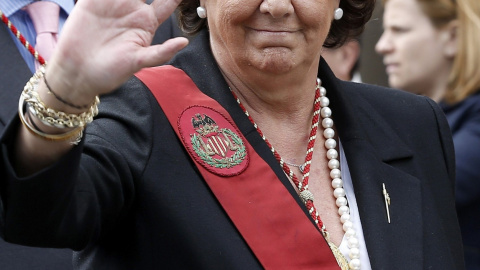 La alcaldesa de Valencia, Rita Barberá, en la procesion de San Vicent, patrono de la ciudad. EFE/ Juan Carlos Cárdenas