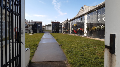 13/4/23 Entrada del cementerio de Bértoa, en Carballo (A Coruña) donde están enterrados los cuatro asesinados en septiembre de 1936. — ARMH