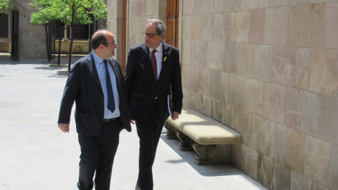 Quim Torra y Miquel Iceta. EUROPA PRESS