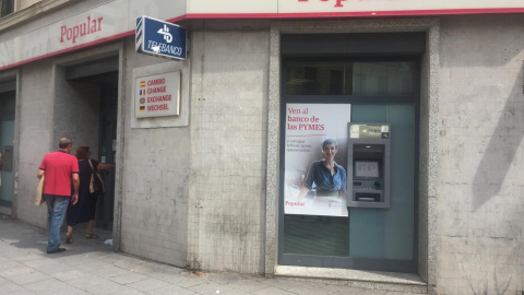 Una oficina del extinto Banco Popular, comprado por el Banco Santander en junio de 2017. E.P.