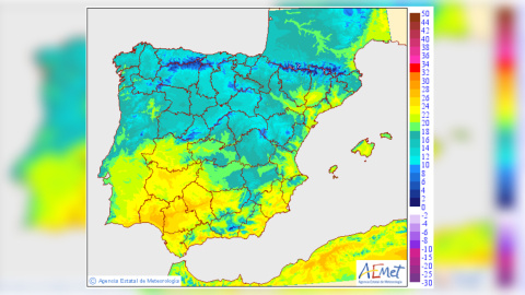 Temperaturas de España a partir del próximo jueves 23 de mayo. AEMET