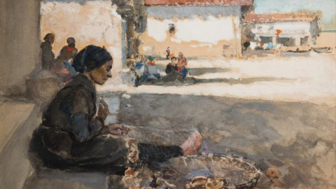 Detalle de 'Fuenterrabía', obra de Joaquín Sorolla que expone la Sala Nonell