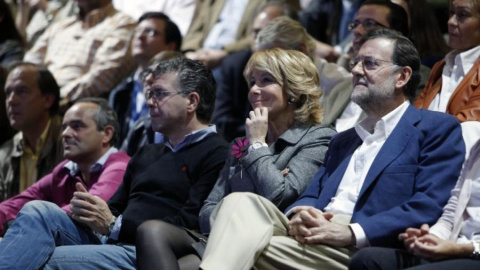 Imagen de archivo de Granados, Aguirre y Rajoy en un acto electoral del PP. EFE