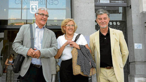 Los alcaldes Joan Ribó (Valencia), Manuela Carmena (Madrid) y Pedro Santisteve (Zaragoza).