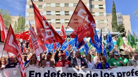 Cabecera de la protesta durante la huelga de los profesionales de la Sanidad Pública de Madrid.